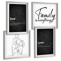 BILDER SET 4er Set - 50x50 cm & 40x60 cm Silberner Rahmen - Definitionen der Liebe in Familienzeichnungen - Silberfarben, Kunststoff (50/50cm) - TULUP