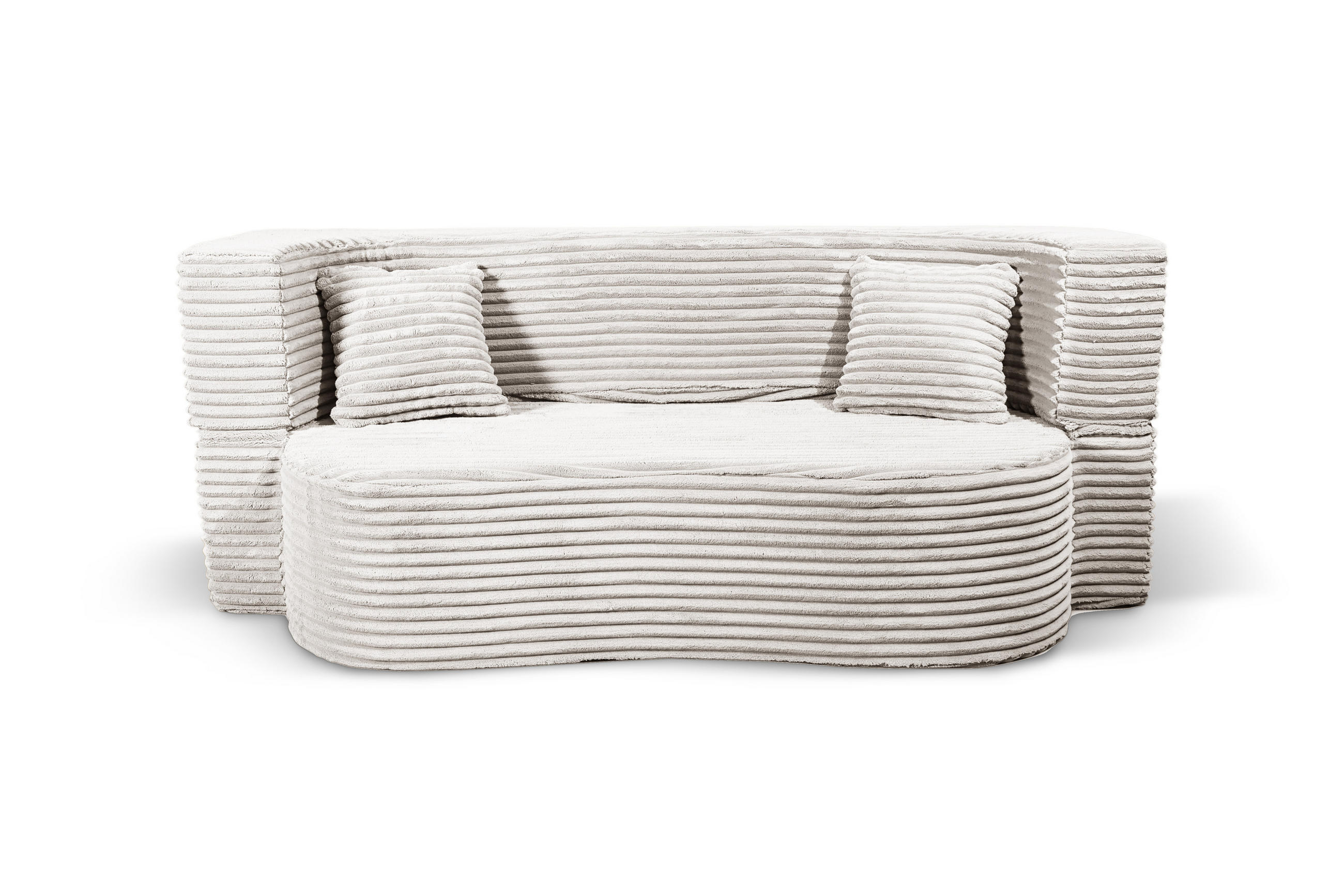 SCHLAFSOFA MYFOAM, Sofa mit Schlaffunktion, Farbe: Weiß, Cordstoff - Weiß, Textil (200/80/72cm) - Storez24