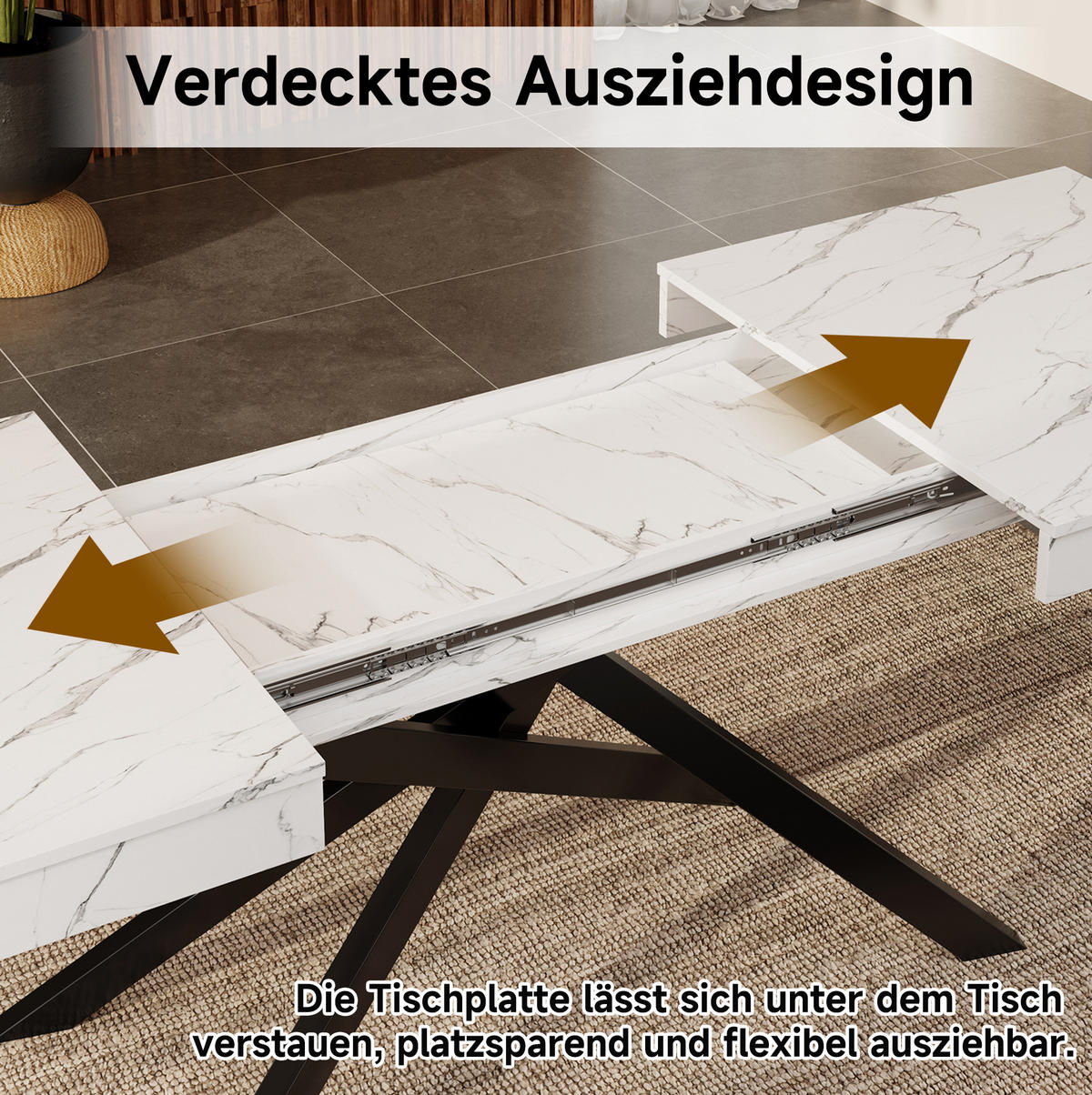 ROZKLÁDACÍ jídelní stůl 140–180/80 cm bílý z MDF pro 6–8 osob - bílá, kompozitní dřevo (180/80/76cm) - OKWISH