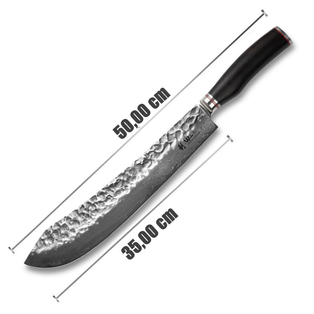 BLOCKMESSER 35 cm - Schwarz, Holz/Metall (50cm) - Wakoli