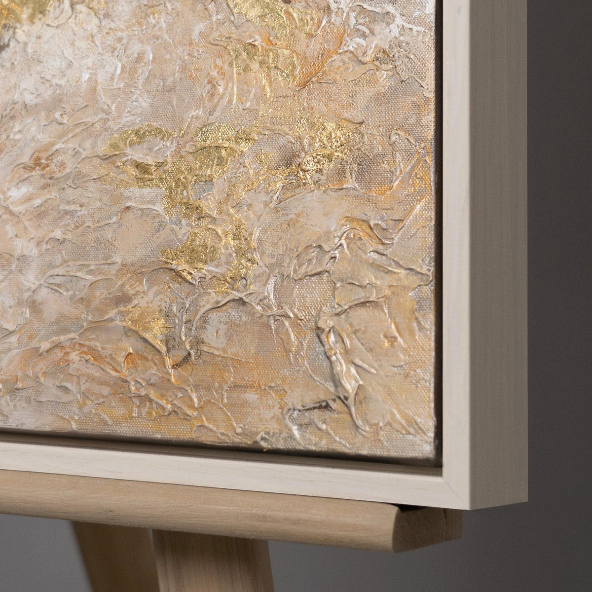 GEMÄLDE Goldene Wolken Schattenfugenrahmen Beige 70x50 cm - Beige, Holz (70/50cm) - YS-art gallery