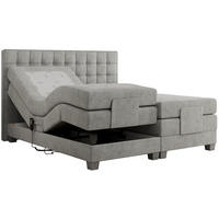 BOXBETT ELEKTRO 160/200 Hellgrau Struktur - H3 - Hellgrau, Holz/Textil (160/200cm) - MKS