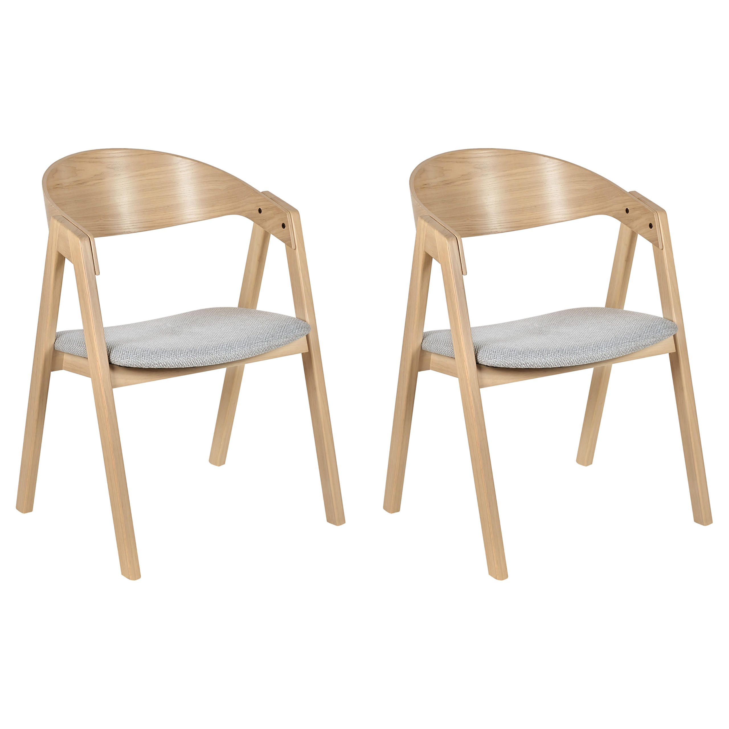 ESSZIMMERSTUHL 2er-Set Holzwerkstoff Heller Holzfarbton Yuba - Hellbraun, Holz/Textil (56/79/61cm) - Beliani