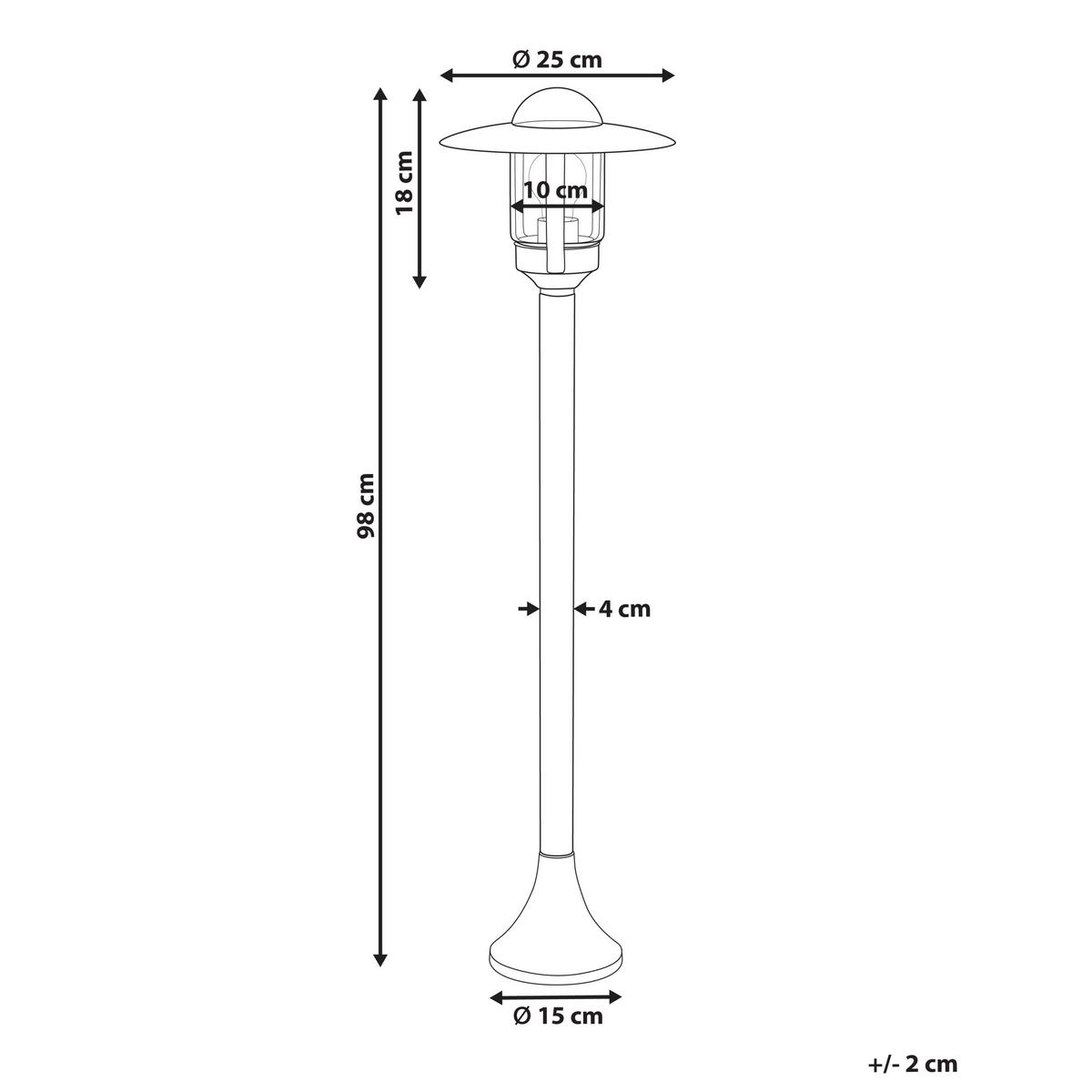 POLLERLEUCHTE Schwarz Tizu - Schwarz, Metall (25/25/98cm) - Beliani