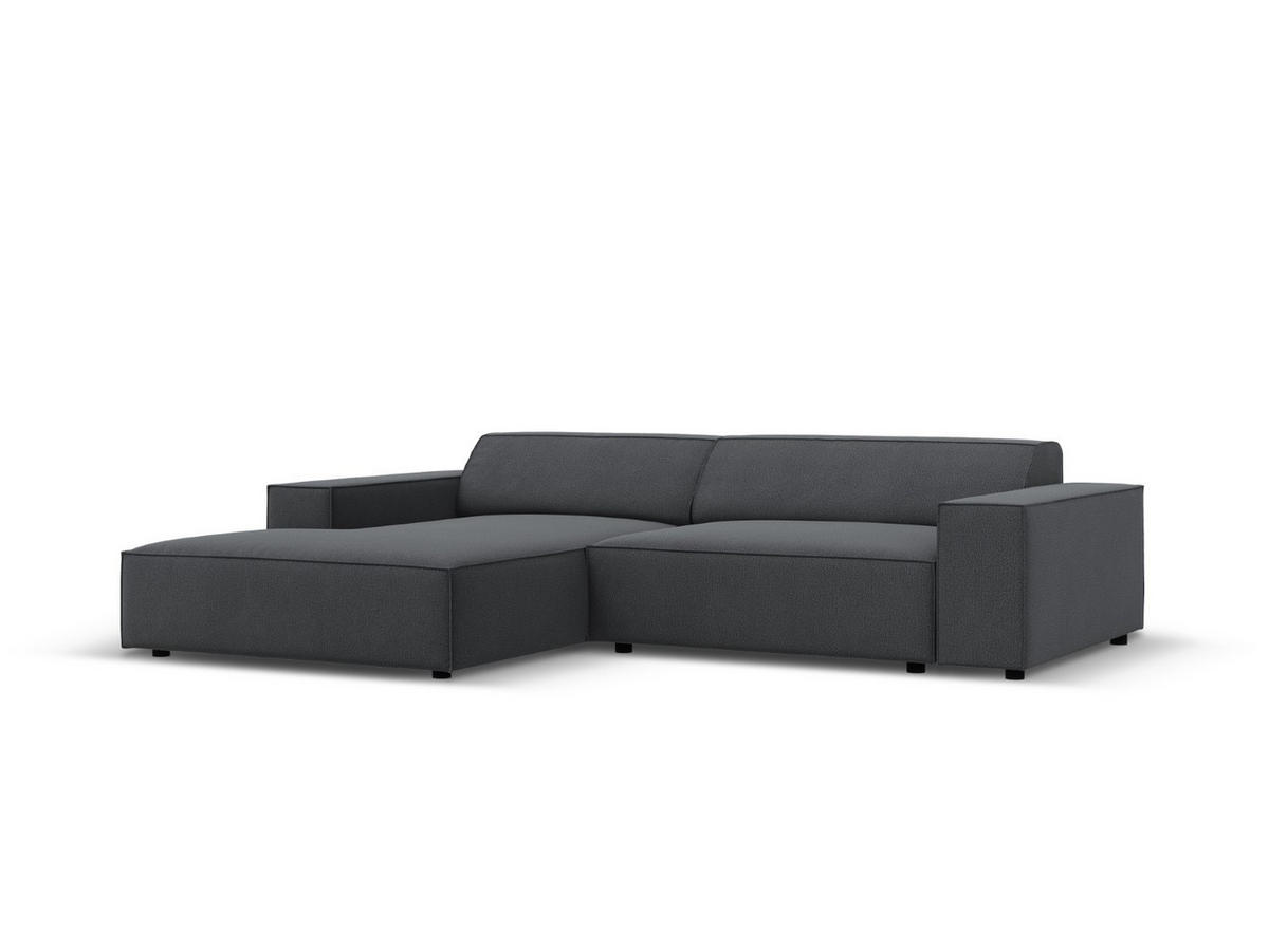 MODULARES-ECKSOFA links Jodie aus strukturiertem Stoff dunkelgrau 3 Sitzplätze - Dunkelgrau, Textil (166/224cm) - Micadoni