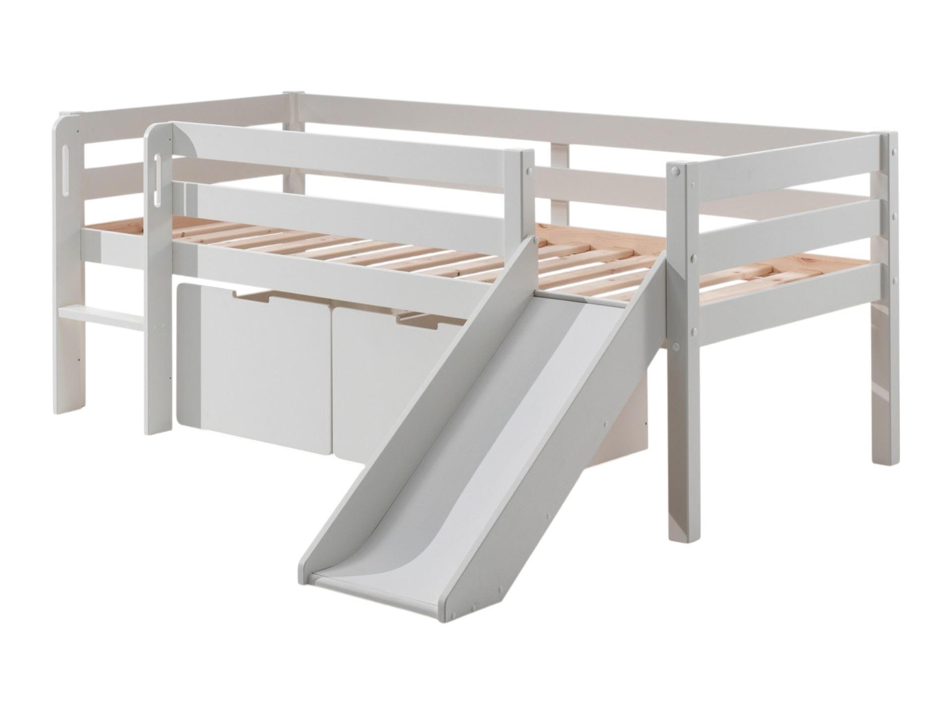 KOJENBETT mit Rutsche Karolina 208x83x175 aus Massivholz in Weiß - Weiß, Holz (90/200cm) - 58aufmkessel