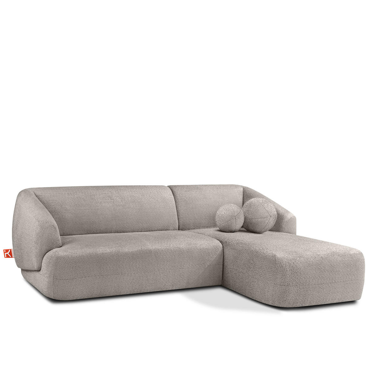 ECKSOFA RECHTS VIRA, Kühles Braun, Chenille - Graubraun/Schwarz, Holz/Holzwerkstoff (300/160cm) - KONSIMO®