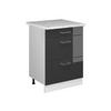 KÜCHENSCHRANK R-Line Anthrazit Hochglanz 60 cm mit Schubladen AP Marmor - Schwarz Hochglanz/Anthrazit, Holzwerkstoff (60/81.6/60cm) - Vicco