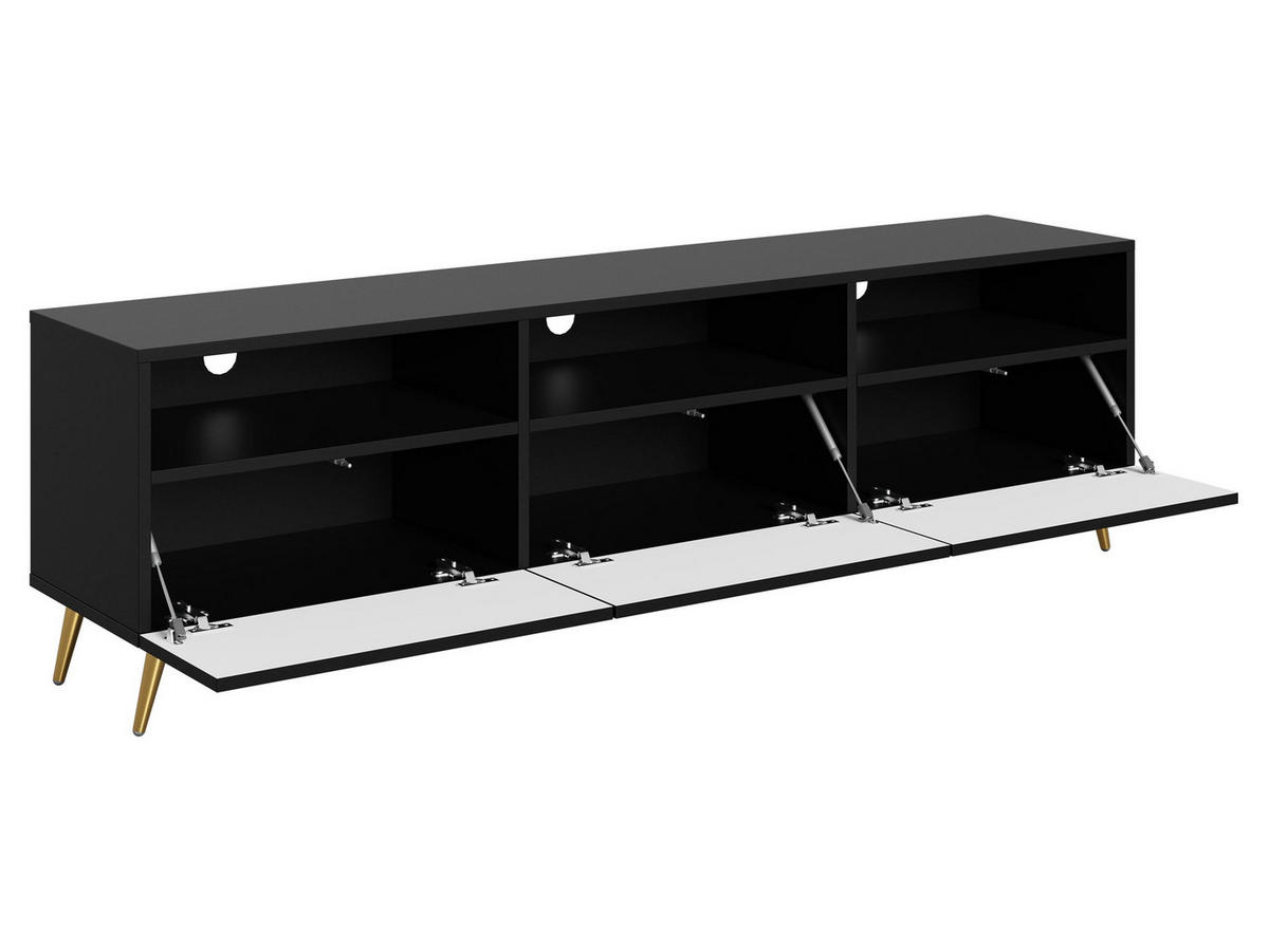 TV-ELEMENT Temerra 3K - Beige/Goldfarben, Holzwerkstoff/Metall (195/57/42cm) - MIRJAN24