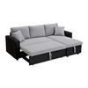 SCHLAFSOFA - 4 Personen-Sitzer - Stoff - Schwarz, Hellgrau - - Schwarz, Textil (223/85/146cm) - Vente-Unique