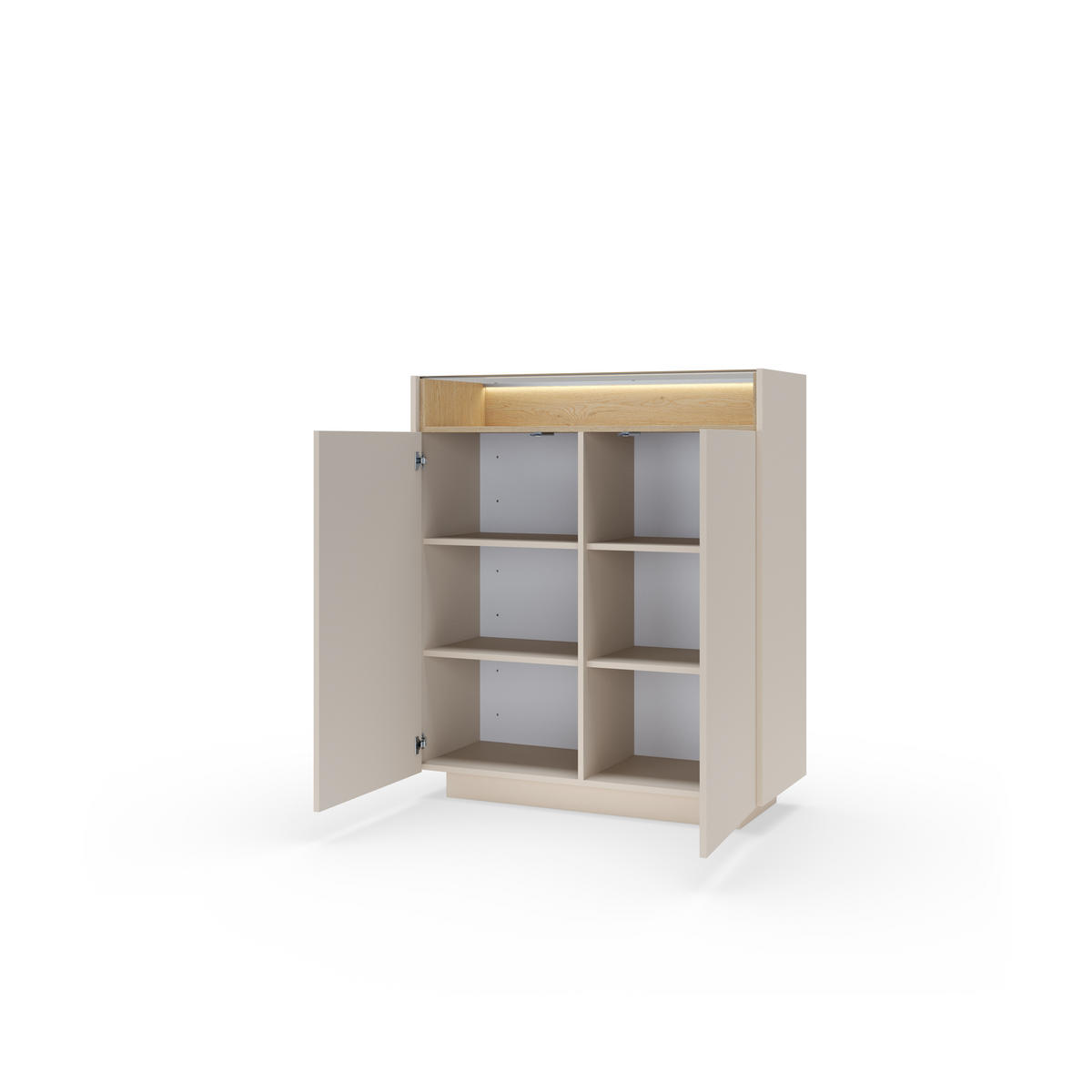 KOMMODE: beige + cremona Eiche, 103,2 x 119,2 x 39,5 cm - Beige, Holzwerkstoff (103.2/119.2/39.5cm) - 3XE LIVING