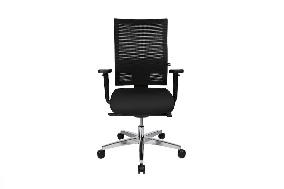 BÜROSTUHL TOBI Schwarz Kunststoff Höhenverstellbar - Silberfarben/Schwarz, Kunststoff/Metall (70/101/70cm) - KAWOLA