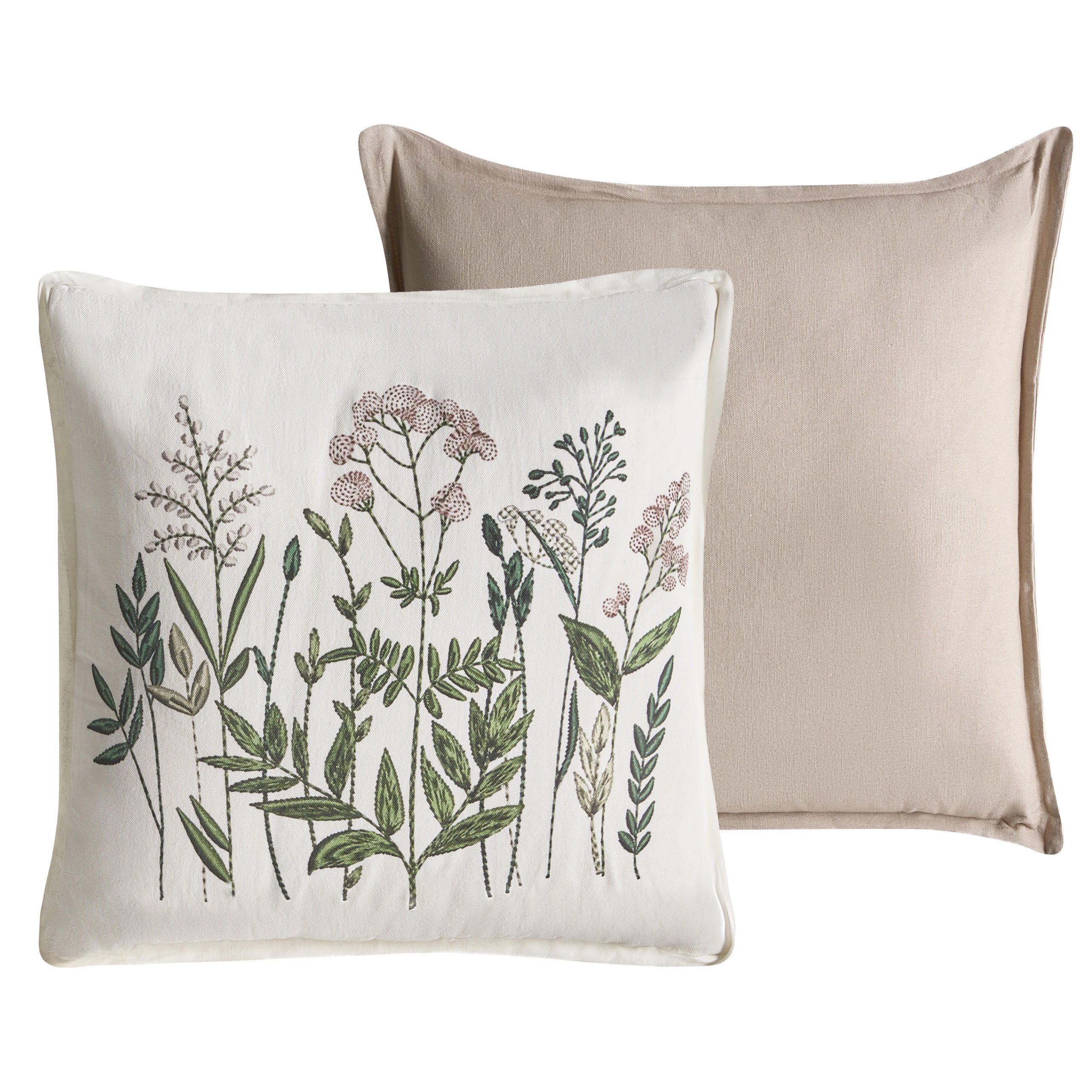 DEKOKISSEN 2er-Set Weiß 45/45 cm Ferna - Weiß, Textil (45/45cm) - Beliani