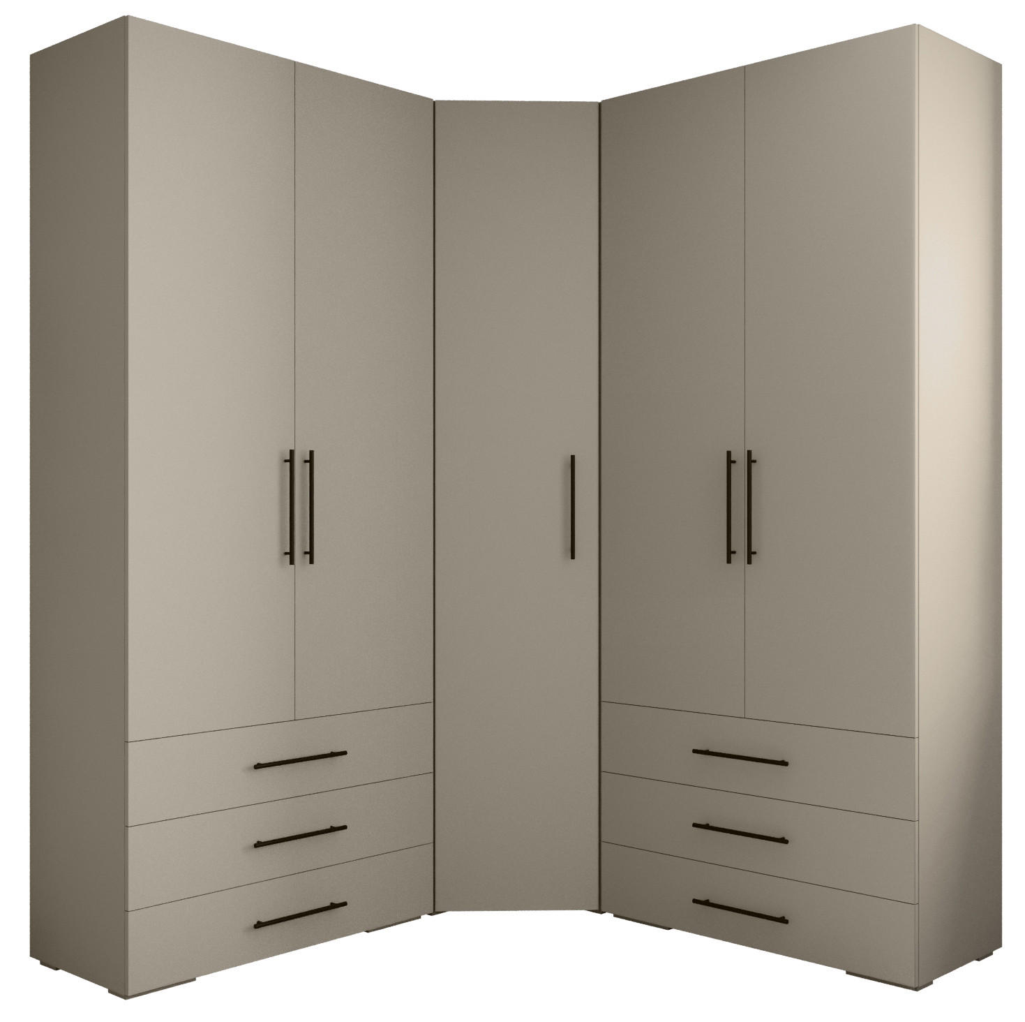 GARDEROBEN-SET 236,7/181,7/47 - Kaschmir/Schwarz, Holz/Kunststoff (181.7/236.7/47cm) - Abiks Möbel