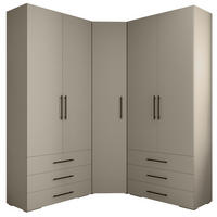 GARDEROBEN-SET 236,7/181,7/47 - Kaschmir/Schwarz, Holz/Kunststoff (181.7/236.7/47cm) - Abiks Möbel