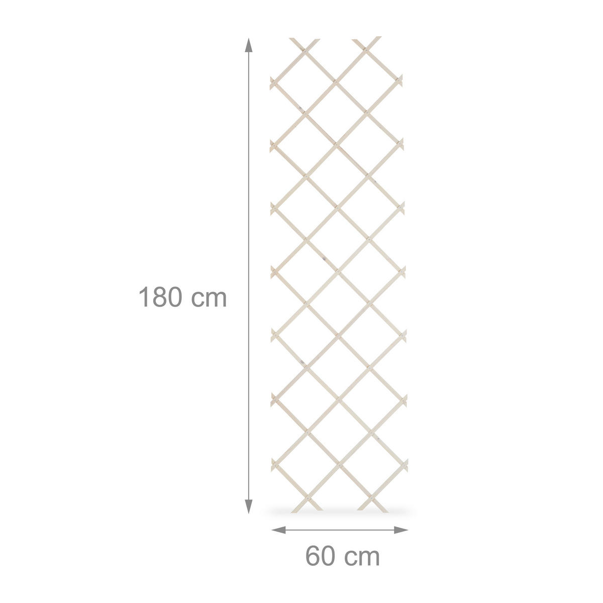 3xRANKGITTER - Weiß, Holz (60/180/1.5cm) - Relaxdays