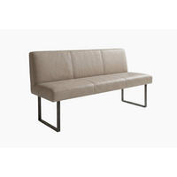 ESSZIMMERBANK ELEEN Grau Leder - Grau, Leder (123/85/69cm) - KAWOLA