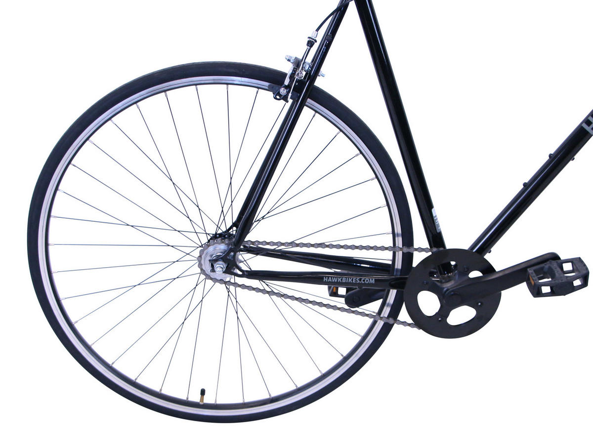 VINTAGE Singlespeed Black 28 Zoll Gr: 60cm (XL) - Schwarz, Metall (60cm) - Hawk Bikes