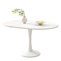 ESSTISCH aus MDF 100/140x100x75 cm Weiß ausziehbar, oval und platzsparend - Weiß, Holzwerkstoff (100/140/75cm) - Modfu