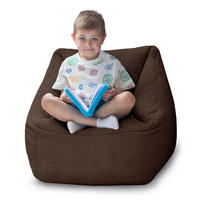 SITZSACK-SESSEL Bambino 55/60/55 cm, weicher Bouclé 315 g/m², mit Griff & Seitentasche, Dunkelbraun - Dunkelbraun, Textil (55/55/60cm) - Dreamroots