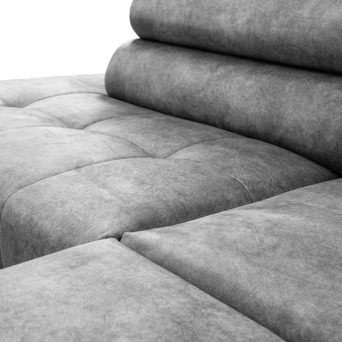 WOHNLANDSCHAFT Sorento U mit Schlaffunktion hellgrau - Hellgrau/Schwarz, Textil/Metall (345/87/205cm) - Beautysofa