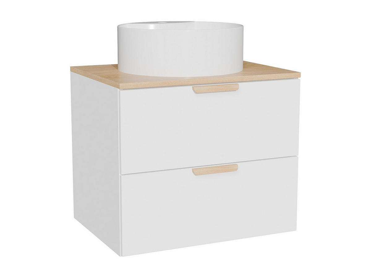 EINZELWASCHTISCH - 60 cm x 46 cm - holz - weiß Avoreli - Weiß, Holz (60/50/46cm) - Vente-Unique