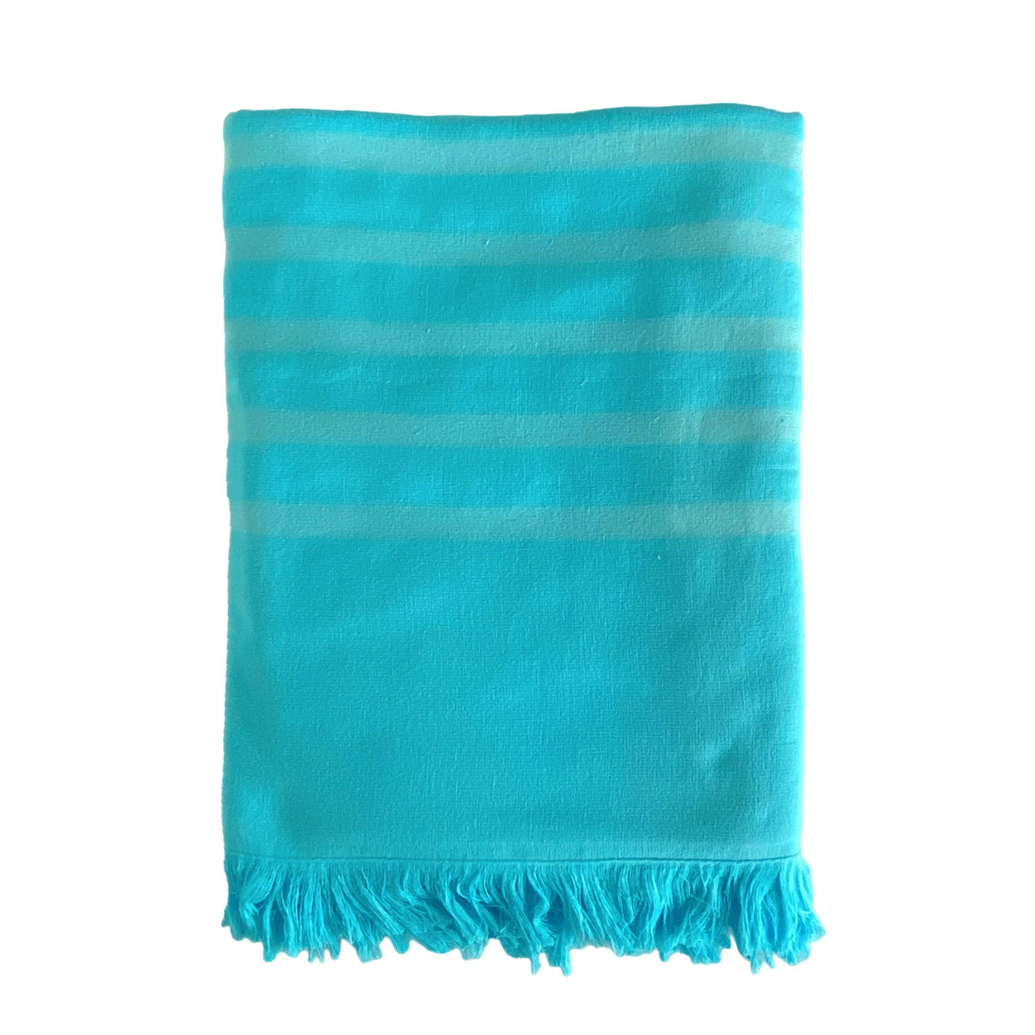HAMAMTUCH mit Frotteefutter Alanya Türkis 140x180 400g/m² - Blau, Textil (140/180cm) - LE COMPTOIR DE LA PLAGE