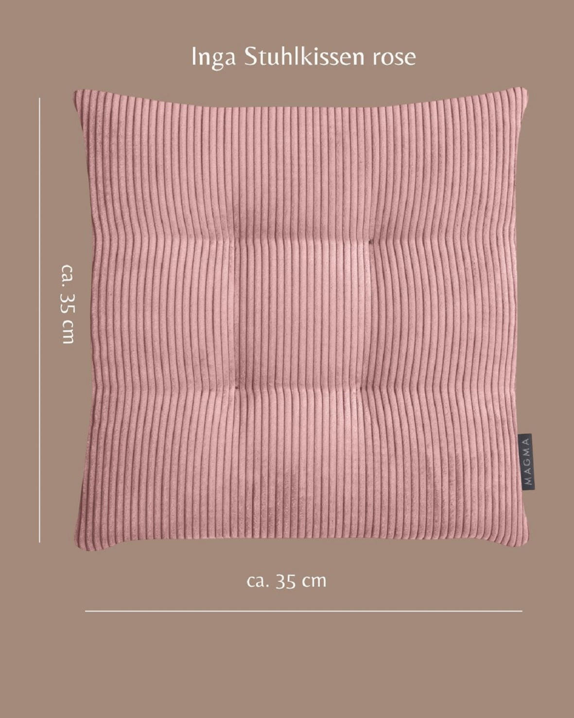 STUHLKISSEN 2er Set Inga - Altrosa, Textil (35/35/5cm) - Magma Heimtexx