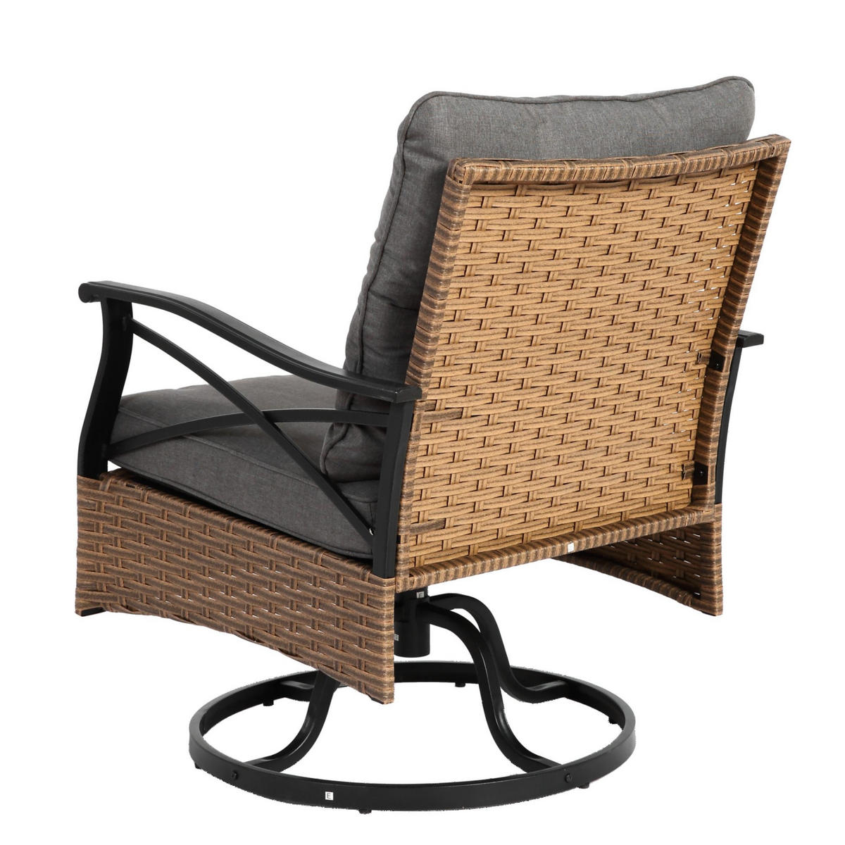 BALKONSET 3-teilig, PE-Rattan Schaukelstuhl, Grau - Grau, Metall - LVHOM