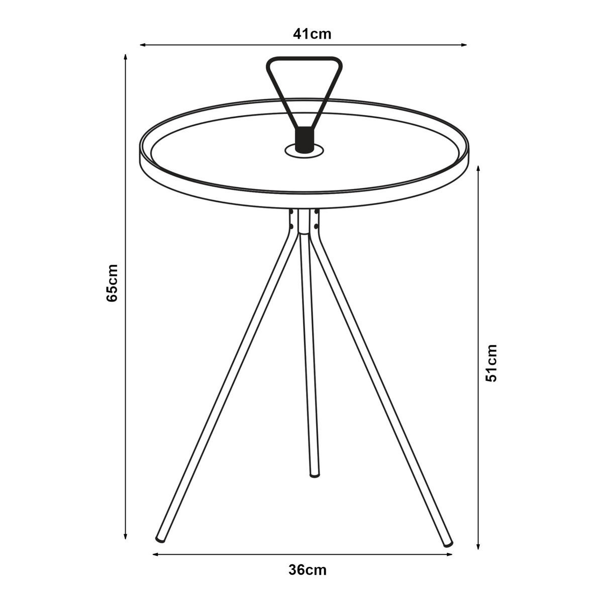BEISTELLTISCH Odal - Schwarz, Metall (41/41/65cm) - [en.casa]