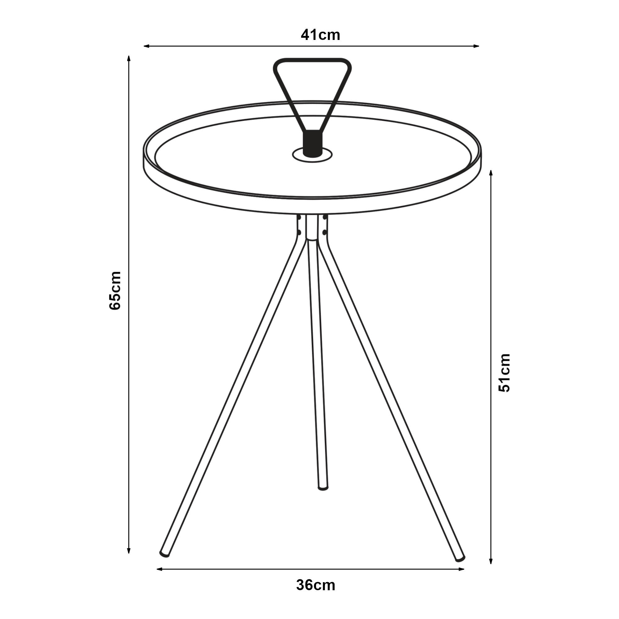 Thumbnail - [en.casa] Beistelltisch, Schwarz, Metall, Rund,Rund, 41x65x41 cm, Wohnzimmer, Wohnzimmertische, Beistelltische