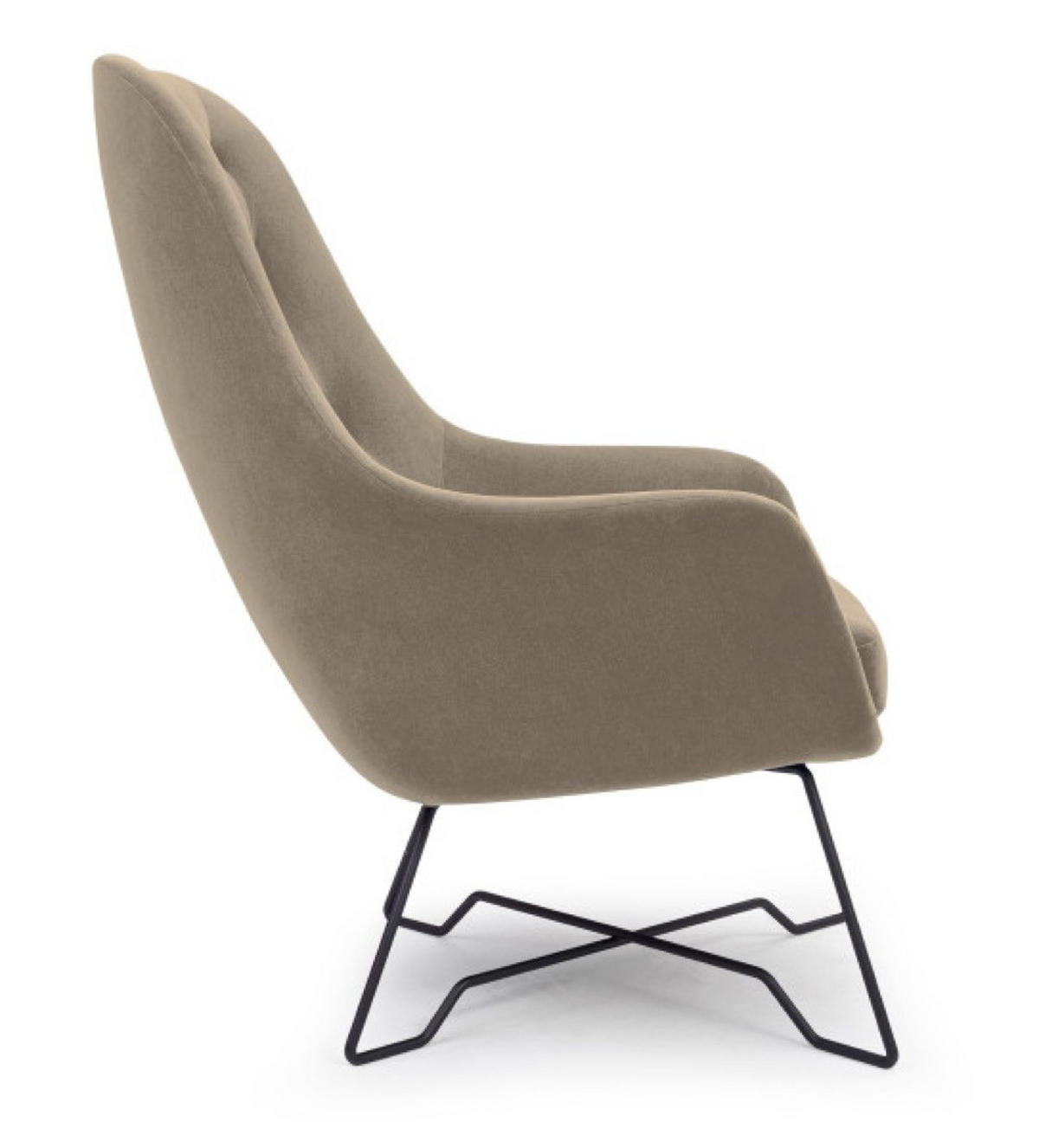 SESSEL Dunkelbeige ENZO Gepolstert Mit Gestepptem Rückenlehne - Beige, Textil (72.5/101.5/83cm) - Sepro Meble