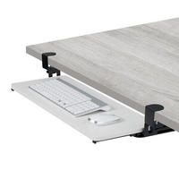 TASTATURABLAGE - Weiß, Holzwerkstoff/Textil (24/78/11cm) - Relaxdays