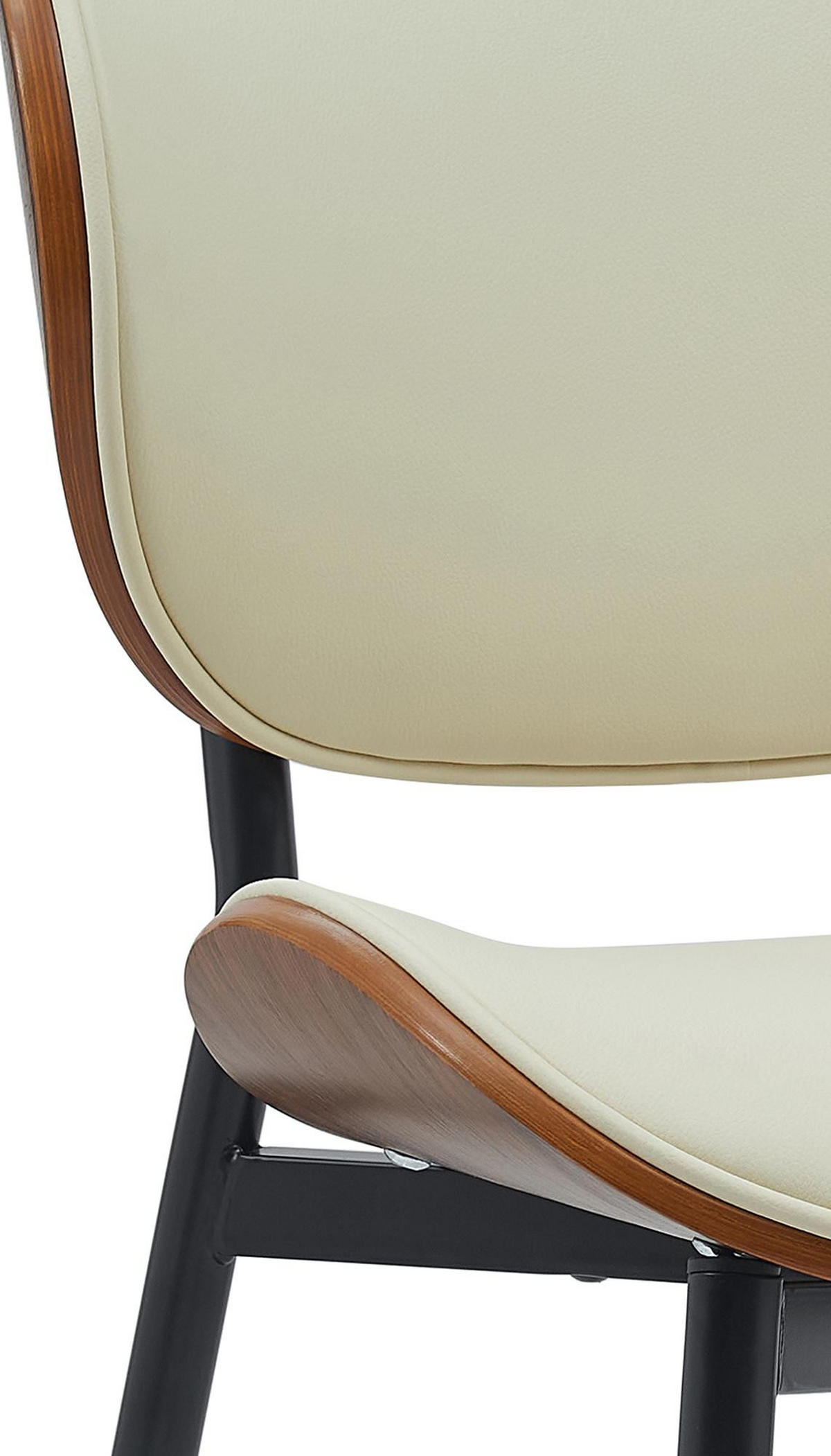 STUHL Lederlook walnuss/creme - Walnussfarben/Creme, Textil/Metall (50/80/54cm) - CLP