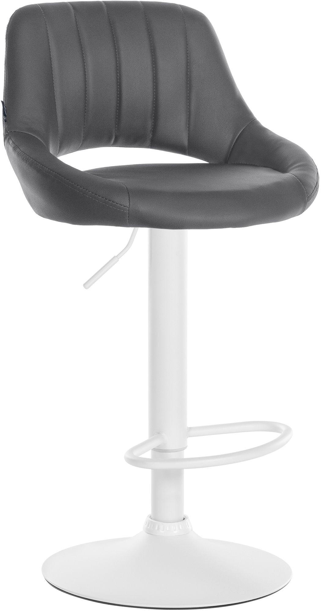 BARHOCKER Lederlook grau - Weiß/Grau, Textil/Metall (47/85/48cm) - CLP