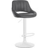 BARHOCKER Lederlook grau - Weiß/Grau, Textil/Metall (47/85/48cm) - CLP