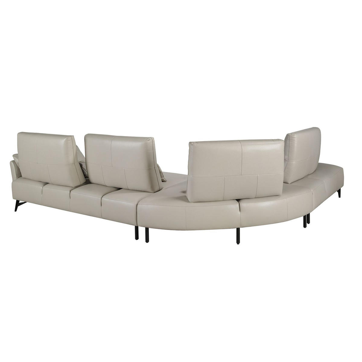 ECKSOFA Ecke Sand Schwarz 341/254/94 cm - Beige, Leder/Metall (341/254cm) - ANGEL CERDA