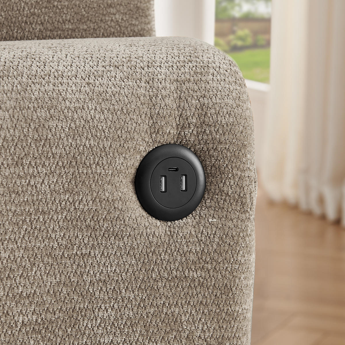 2-SITZER-SOFA DE-34622 mit USB-Ladefunktion Braun - Braun, Textil (100/89/220cm) - ComfortXL