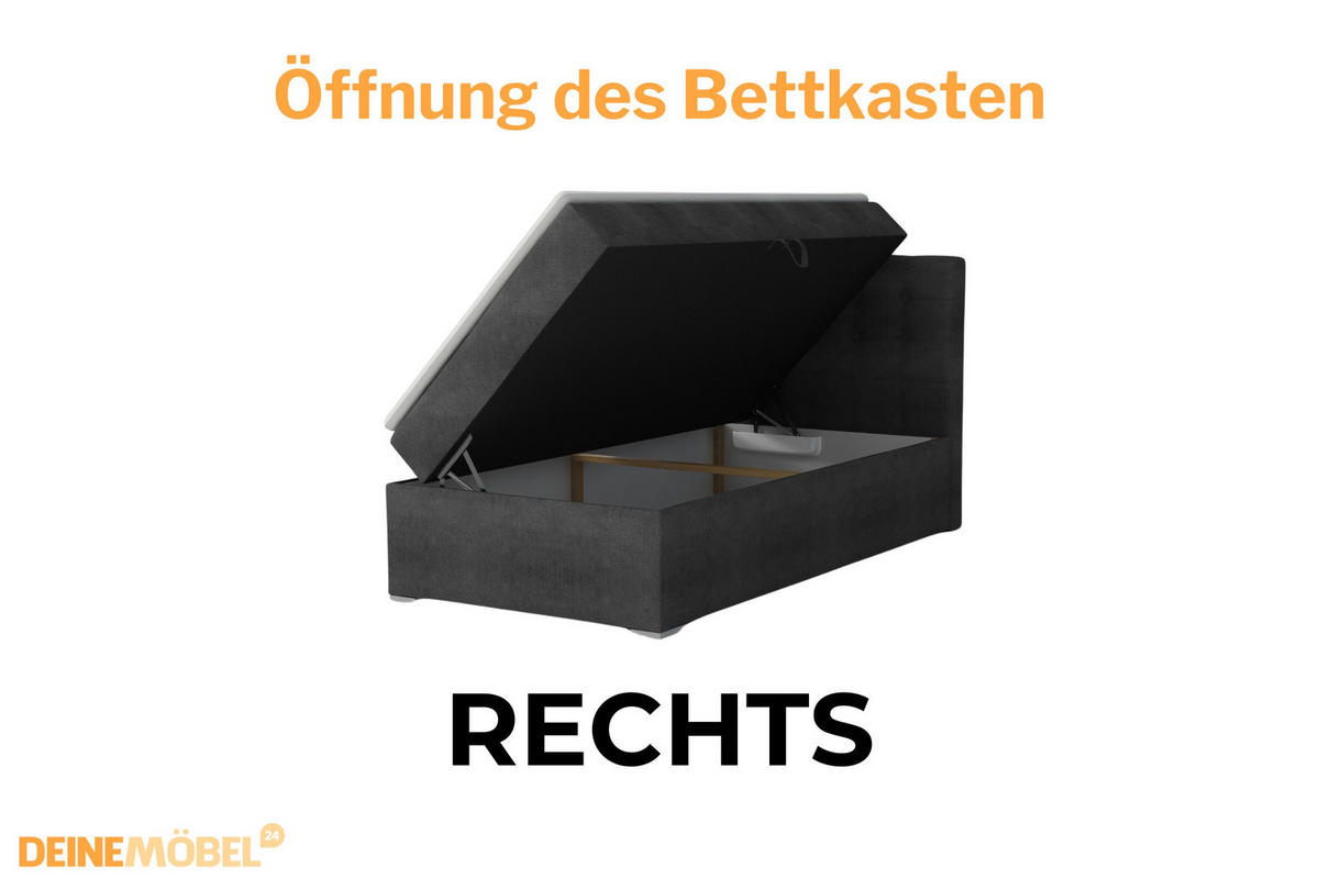 BOXBETT JUNG 3 100/200 Hellgrau H3 Öffnung rechts - Hellgrau, Holz/Holzwerkstoff (100/200cm) - Deine Möbel 24