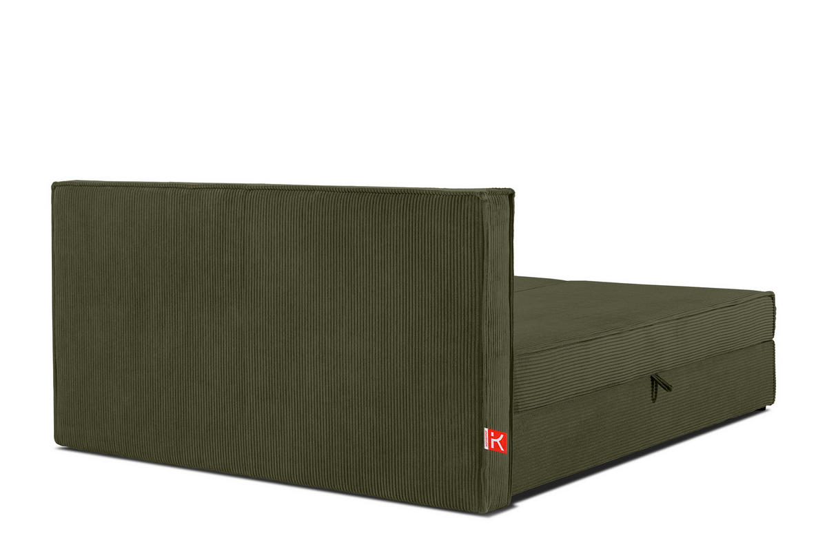 BOXSPRINGBETT ROTI mit Stauraum, oliv - Schwarz/Olivgrün, Holz/Holzwerkstoff (180/200cm) - KONSIMO®