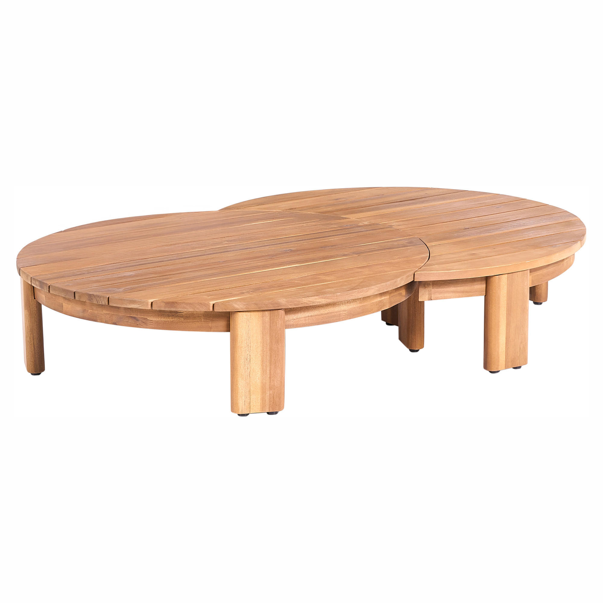 OUTDOOR-COUCHTISCH 135/90 cm Akazienholz Braun Arzello - Braun, Holz (135/90/24cm) - Beliani