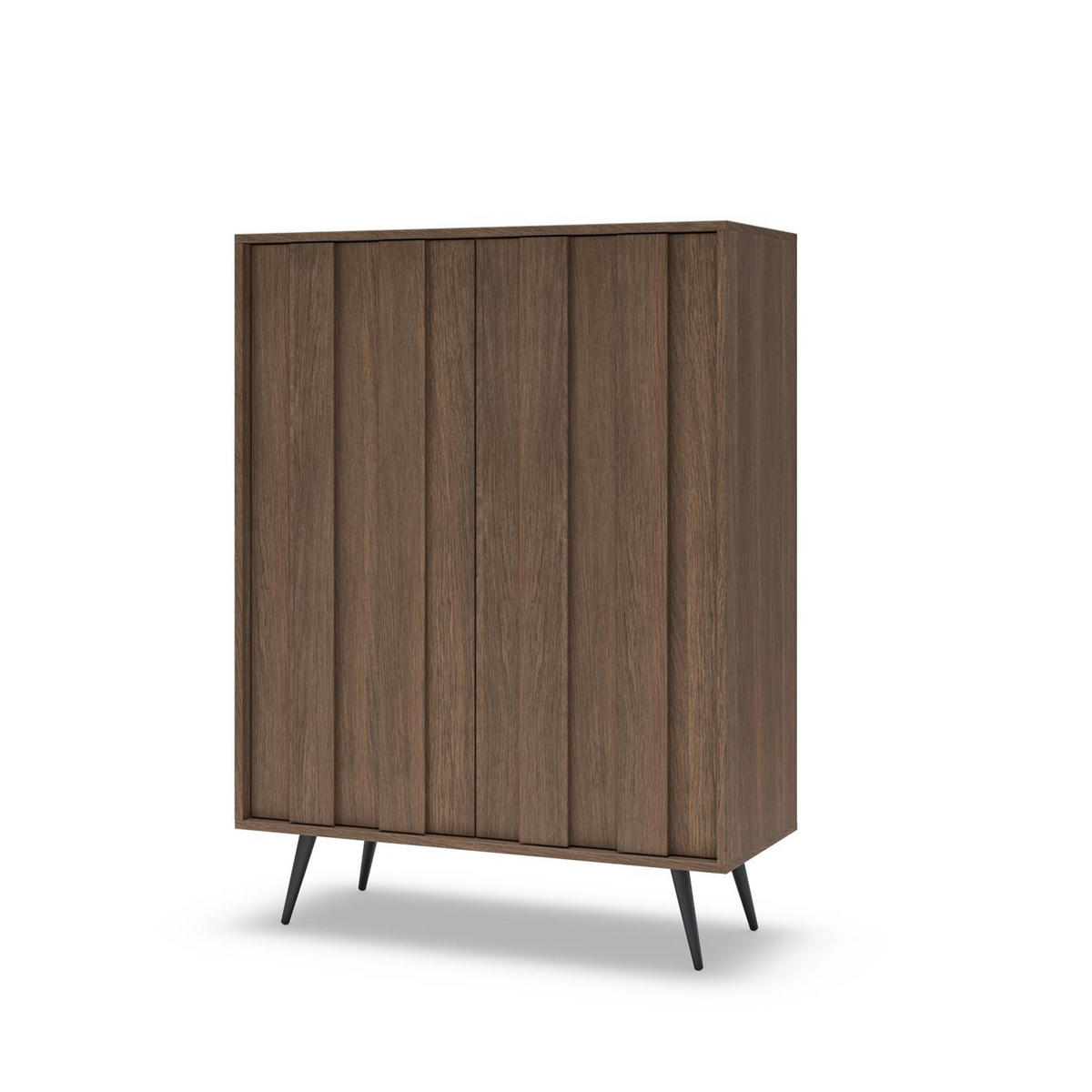 HIGHBOARD FARO, zweitüriger Hochkommode mit LED - Eichefarben, Holzwerkstoff (94/126/40cm) - Bettso