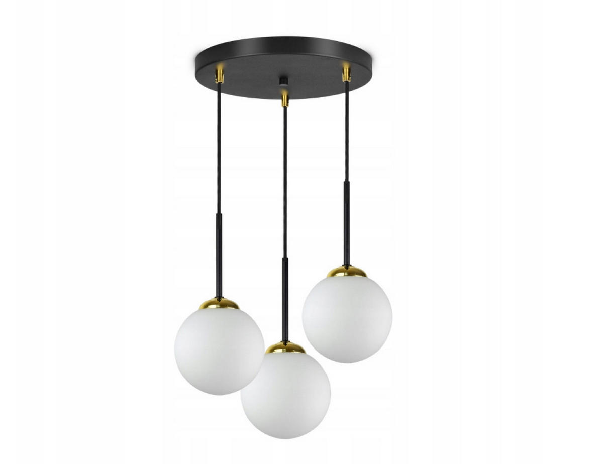 PENDELLEUCHTE Milano Glas - Goldfarben/Schwarz, Glas/Metall (35/35/90cm) - kiki design