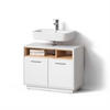 WASCHBECKENUNTERSCHRANK Temo Weiß 80 x 64 cm - Weiß, Holzwerkstoff (80/64/40cm) - Livinity®