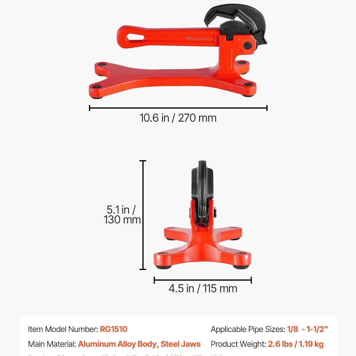 ZANGE – zum Rohrschneiden - Rot, Metall (27/11/11cm) - DCA