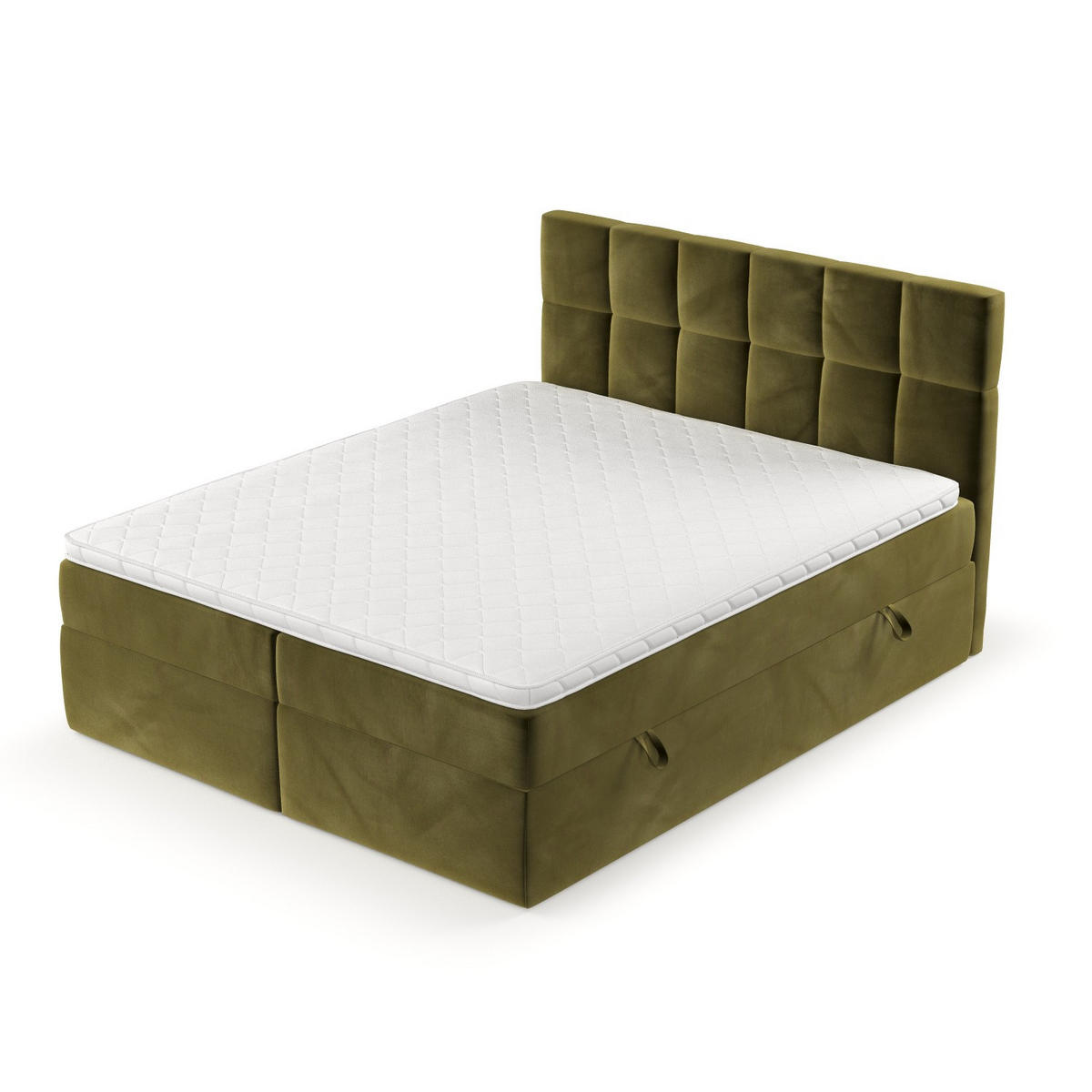 POSTEL BOXSPRING VARENO 180/200 Olivově zelená - černá/olivově zelená, kov/dřevo (180/200cm) - AltaBeds