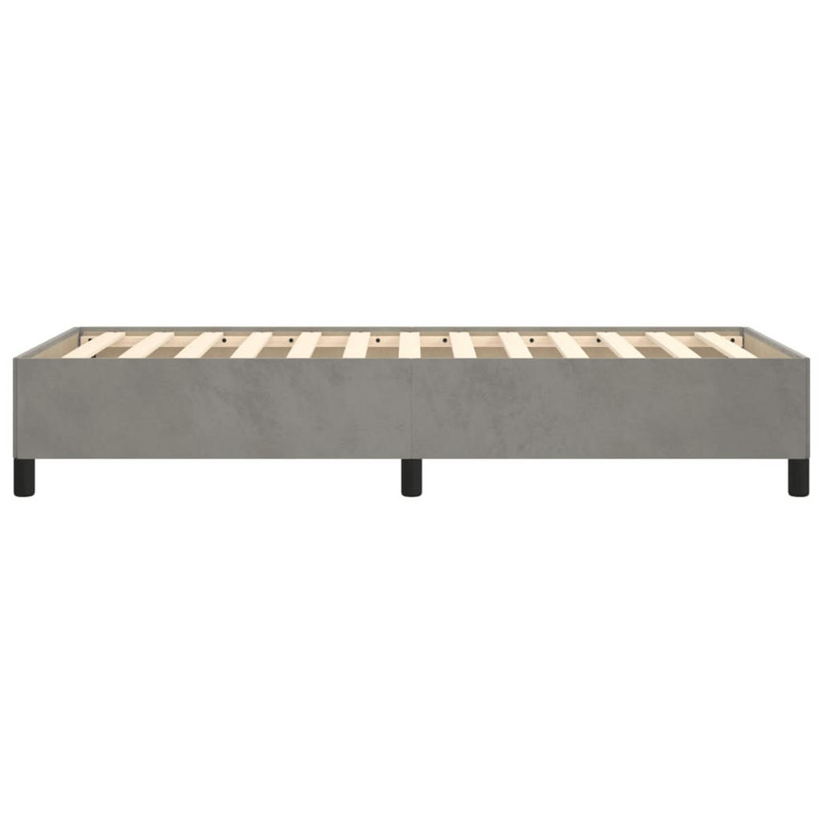 BETTGESTELL Ohne Matratze Hellgrau 90/200 Cm Samt - Grau, Textil (90/200cm) - vidaXL