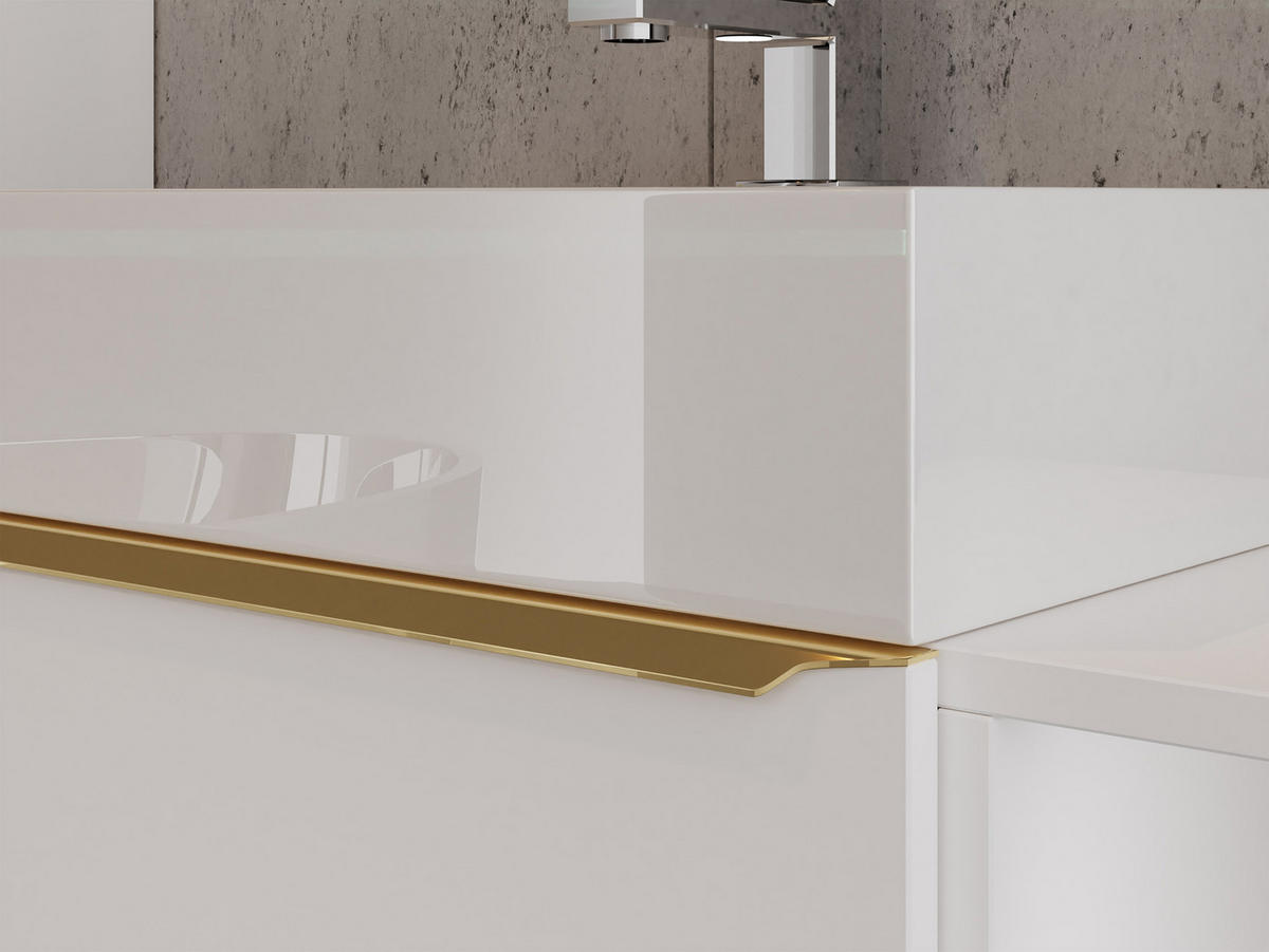 BADMÖBEL-SET Mogares I - Goldfarben/Weiß, Holzwerkstoff/Metall (79/79/43cm) - MIRJAN24