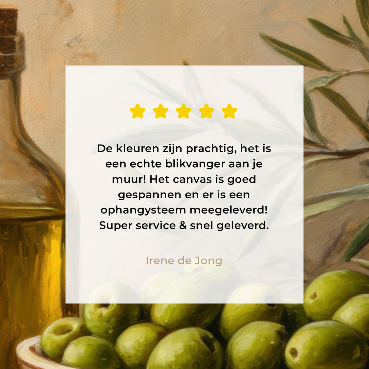 LEINWANDBILD Oliven - Stilleben - Vintage Deko Groß 90x90 cm - Olivgrün, Textil (90/90cm) - MuchoWow