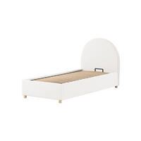 POLSTERBETT Karlotta 90x200 mit Bettkasten Bouclé Stoff weiß - Weiß, Kunststoff (90/200cm) - 58aufmkessel